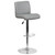 Contemporary Gray Vinyl Adjustable Height Barstool with Rolled Seat and Chrome Base Contemporary Gray Vinyl Adjustable Height Barstool with Rolled Seat and Chrome Base