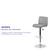 Contemporary Gray Vinyl Adjustable Height Barstool with Rolled Seat and Chrome Base Contemporary Gray Vinyl Adjustable Height Barstool with Rolled Seat and Chrome Base