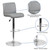 Contemporary Gray Vinyl Adjustable Height Barstool with Rolled Seat and Chrome Base Contemporary Gray Vinyl Adjustable Height Barstool with Rolled Seat and Chrome Base