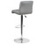 Contemporary Gray Vinyl Adjustable Height Barstool with Rolled Seat and Chrome Base Contemporary Gray Vinyl Adjustable Height Barstool with Rolled Seat and Chrome Base