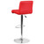 Contemporary Red Vinyl Adjustable Height Barstool with Rolled Seat and Chrome Base Contemporary Red Vinyl Adjustable Height Barstool with Rolled Seat and Chrome Base