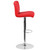 Contemporary Red Vinyl Adjustable Height Barstool with Rolled Seat and Chrome Base Contemporary Red Vinyl Adjustable Height Barstool with Rolled Seat and Chrome Base
