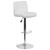 Contemporary White Vinyl Adjustable Height Barstool with Rolled Seat and Chrome Base Contemporary White Vinyl Adjustable Height Barstool with Rolled Seat and Chrome Base