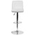 Contemporary White Vinyl Adjustable Height Barstool with Rolled Seat and Chrome Base Contemporary White Vinyl Adjustable Height Barstool with Rolled Seat and Chrome Base