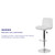 Contemporary White Vinyl Adjustable Height Barstool with Rolled Seat and Chrome Base Contemporary White Vinyl Adjustable Height Barstool with Rolled Seat and Chrome Base