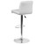 Contemporary White Vinyl Adjustable Height Barstool with Rolled Seat and Chrome Base Contemporary White Vinyl Adjustable Height Barstool with Rolled Seat and Chrome Base