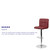 Contemporary Burgundy Quilted Vinyl Adjustable Height Barstool with Chrome Base Contemporary Burgundy Quilted Vinyl Adjustable Height Barstool with Chrome Base
