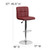 Contemporary Burgundy Quilted Vinyl Adjustable Height Barstool with Chrome Base Contemporary Burgundy Quilted Vinyl Adjustable Height Barstool with Chrome Base