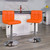 Contemporary Orange Quilted Vinyl Adjustable Height Barstool with Chrome Base Contemporary Orange Quilted Vinyl Adjustable Height Barstool with Chrome Base