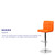 Contemporary Orange Quilted Vinyl Adjustable Height Barstool with Chrome Base Contemporary Orange Quilted Vinyl Adjustable Height Barstool with Chrome Base