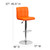 Contemporary Orange Quilted Vinyl Adjustable Height Barstool with Chrome Base Contemporary Orange Quilted Vinyl Adjustable Height Barstool with Chrome Base
