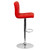 Contemporary Red Quilted Vinyl Adjustable Height Barstool with Chrome Base Contemporary Red Quilted Vinyl Adjustable Height Barstool with Chrome Base