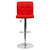 Contemporary Red Quilted Vinyl Adjustable Height Barstool with Chrome Base Contemporary Red Quilted Vinyl Adjustable Height Barstool with Chrome Base
