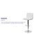 Contemporary White Quilted Vinyl Adjustable Height Barstool with Chrome Base Contemporary White Quilted Vinyl Adjustable Height Barstool with Chrome Base