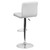 Contemporary White Quilted Vinyl Adjustable Height Barstool with Chrome Base Contemporary White Quilted Vinyl Adjustable Height Barstool with Chrome Base