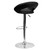 Contemporary Black Vinyl Rounded Orbit-Style Back Adjustable Height Barstool with Chrome Base Contemporary Black Vinyl Rounded Orbit-Style Back Adjustable Height Barstool with Chrome Base
