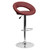 Contemporary Burgundy Vinyl Rounded Orbit-Style Back Adjustable Height Barstool with Chrome Base Contemporary Burgundy Vinyl Rounded Orbit-Style Back Adjustable Height Barstool with Chrome Base