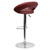 Contemporary Burgundy Vinyl Rounded Orbit-Style Back Adjustable Height Barstool with Chrome Base Contemporary Burgundy Vinyl Rounded Orbit-Style Back Adjustable Height Barstool with Chrome Base