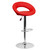 Contemporary Red Vinyl Rounded Orbit-Style Back Adjustable Height Barstool with Chrome Base Contemporary Red Vinyl Rounded Orbit-Style Back Adjustable Height Barstool with Chrome Base