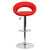 Contemporary Red Vinyl Rounded Orbit-Style Back Adjustable Height Barstool with Chrome Base Contemporary Red Vinyl Rounded Orbit-Style Back Adjustable Height Barstool with Chrome Base