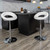 Contemporary White Vinyl Rounded Orbit-Style Back Adjustable Height Barstool with Chrome Base Contemporary White Vinyl Rounded Orbit-Style Back Adjustable Height Barstool with Chrome Base