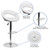 Contemporary White Vinyl Rounded Orbit-Style Back Adjustable Height Barstool with Chrome Base Contemporary White Vinyl Rounded Orbit-Style Back Adjustable Height Barstool with Chrome Base