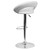 Contemporary White Vinyl Rounded Orbit-Style Back Adjustable Height Barstool with Chrome Base Contemporary White Vinyl Rounded Orbit-Style Back Adjustable Height Barstool with Chrome Base