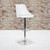 Trieste Contemporary Adjustable Height Barstool in White LeatherSoft Trieste Contemporary Adjustable Height Barstool in White LeatherSoft