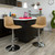 Contemporary Cappuccino Vinyl Adjustable Height Barstool with Embellished Stitch Design and Chrome Base Contemporary Cappuccino Vinyl Adjustable Height Barstool with Embellished Stitch Design and Chrome Base