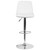 Contemporary White Vinyl Adjustable Height Barstool with Embellished Stitch Design and Chrome Base Contemporary White Vinyl Adjustable Height Barstool with Embellished Stitch Design and Chrome Base