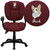 Embroidered Mid-Back Burgundy Fabric Multifunction Pillow Cushioned Ergonomic Task Office Chair with Arms Embroidered Mid-Back Burgundy Fabric Multifunction Pillow Cushioned Ergonomic Task Office Chair with Arms