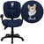 Embroidered Mid-Back Navy Blue Fabric Multifunction Pillow Cushioned Ergonomic Task Office Chair with Arms Embroidered Mid-Back Navy Blue Fabric Multifunction Pillow Cushioned Ergonomic Task Office Chair with Arms
