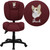 Embroidered Mid-Back Burgundy Fabric Multifunction Swivel Ergonomic Task Office Chair with Pillow Top Cushioning Embroidered Mid-Back Burgundy Fabric Multifunction Swivel Ergonomic Task Office Chair with Pillow Top Cushioning