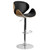 Beech Bentwood Adjustable Height Barstool with Curved Back and Black Vinyl Seat Beech Bentwood Adjustable Height Barstool with Curved Back and Black Vinyl Seat