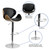 Beech Bentwood Adjustable Height Barstool with Curved Back and Black Vinyl Seat Beech Bentwood Adjustable Height Barstool with Curved Back and Black Vinyl Seat