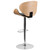 Beech Bentwood Adjustable Height Barstool with Curved Back and Black Vinyl Seat Beech Bentwood Adjustable Height Barstool with Curved Back and Black Vinyl Seat