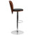 Walnut Bentwood Adjustable Height Barstool with Cutout Extended Back and Black Vinyl Seat Walnut Bentwood Adjustable Height Barstool with Cutout Extended Back and Black Vinyl Seat