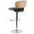 Beech Bentwood Adjustable Height Barstool with Button Tufted Black Vinyl Seat Beech Bentwood Adjustable Height Barstool with Button Tufted Black Vinyl Seat