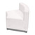HERCULES Alon Series Melrose White LeatherSoft Concave Chair with Brushed Stainless Steel Base HERCULES Alon Series Melrose White LeatherSoft Concave Chair with Brushed Stainless Steel Base