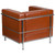 HERCULES Regal Series Contemporary Cognac LeatherSoft Chair with Encasing Frame HERCULES Regal Series Contemporary Cognac LeatherSoft Chair with Encasing Frame