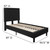 Roxbury Twin Size Tufted Upholstered Platform Bed in Black Fabric with 10 Inch CertiPUR-US Certified Pocket Spring Mattress Roxbury Twin Size Tufted Upholstered Platform Bed in Black Fabric with 10 Inch CertiPUR-US Certified Pocket Spring Mattress