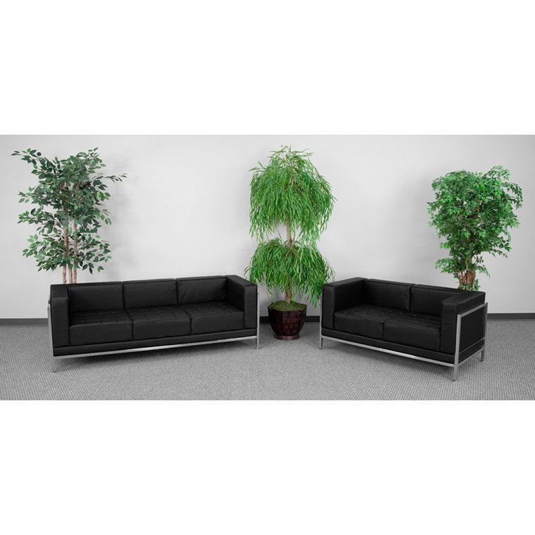Imagination Series Black Leather Sofa & Love Seat Set