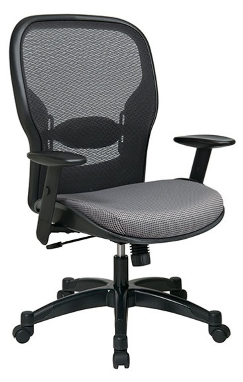 Professional Breathable Mesh Back Chair with Steel Color Fabric Seat