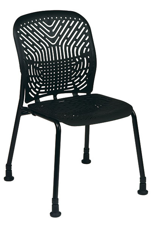 Raven Black Seat and Back Visitors Chairs with Glides