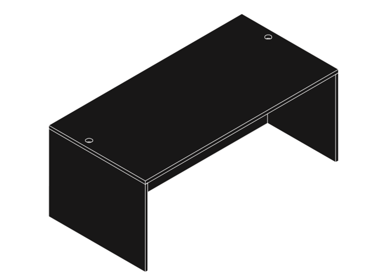 Amber 71" Rectagular Executive Desk Shell