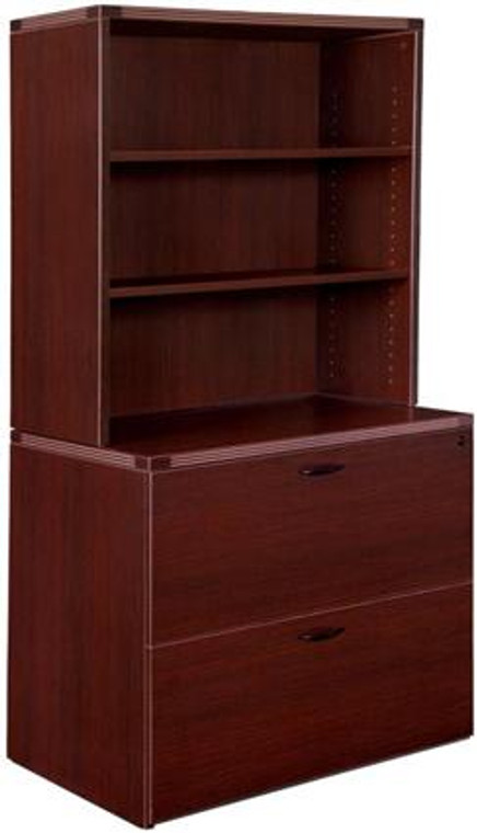 Amber 2-Drawer Lateral File Cabinet with Hutch