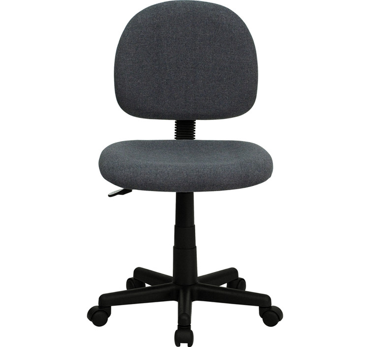 Mid-Back Gray Fabric Swivel Task Office Chair