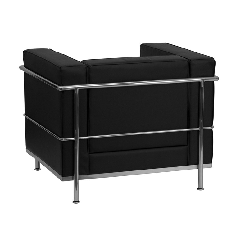 Regal Series Contemporary Black Leather Chair with Encasing Frame [DXZBiREGALi810i1iCHAIRiBK]