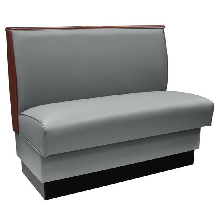 Plain Single 36" Back Upholstered Booths with Wood Trim Caps - 5 Color Options