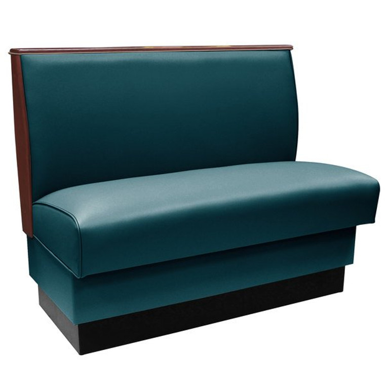 Plain Single 42" Back Upholstered Booths with Wood Trim Caps - 5 Color Options